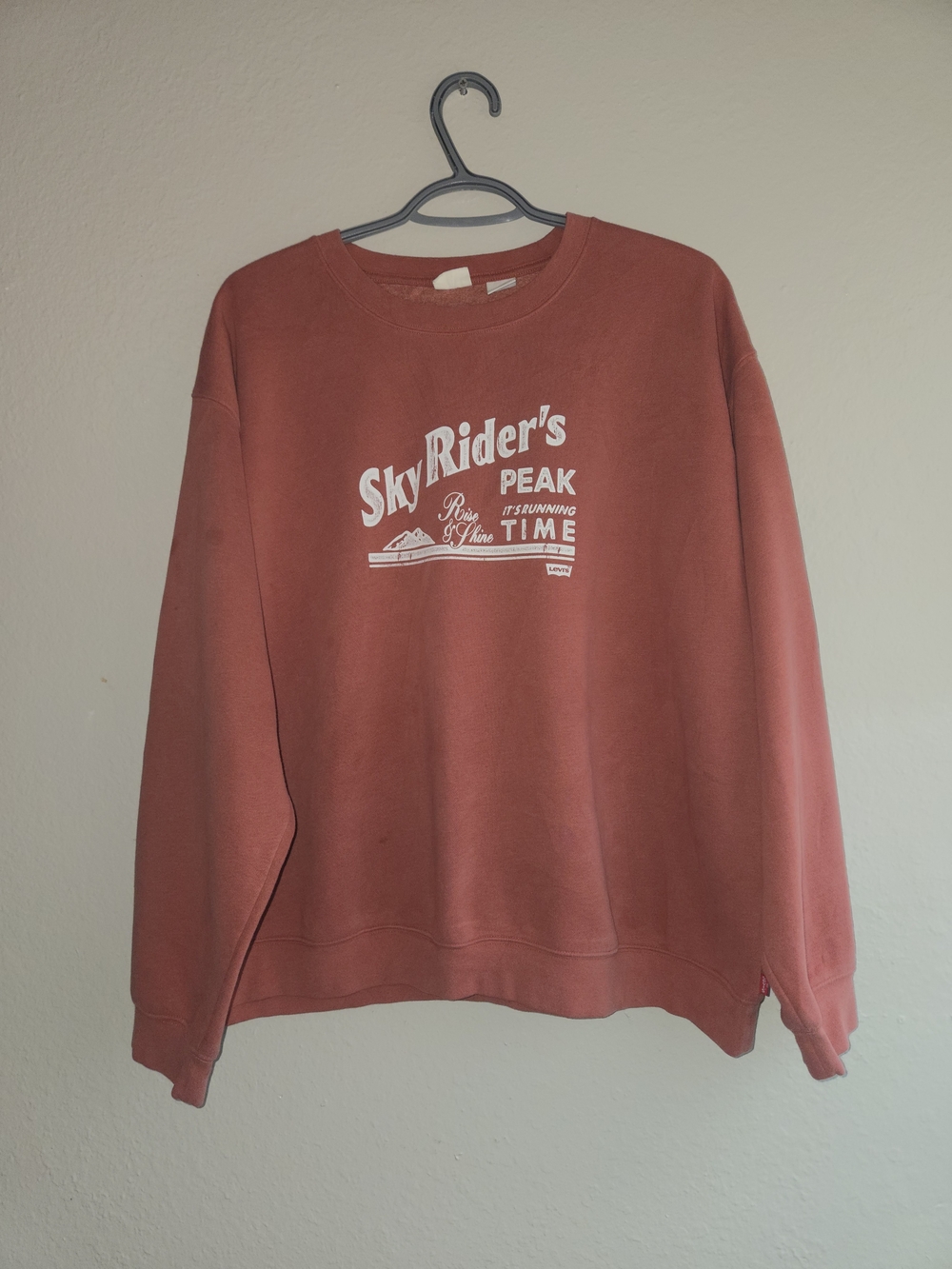 levi's sky rider's peak sweatshirt mens xl Orange graphic crewneck pullover